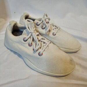 Allbirds Wool Runners White Merino Wool Sneakers Womens 11 Colorful Eyelets